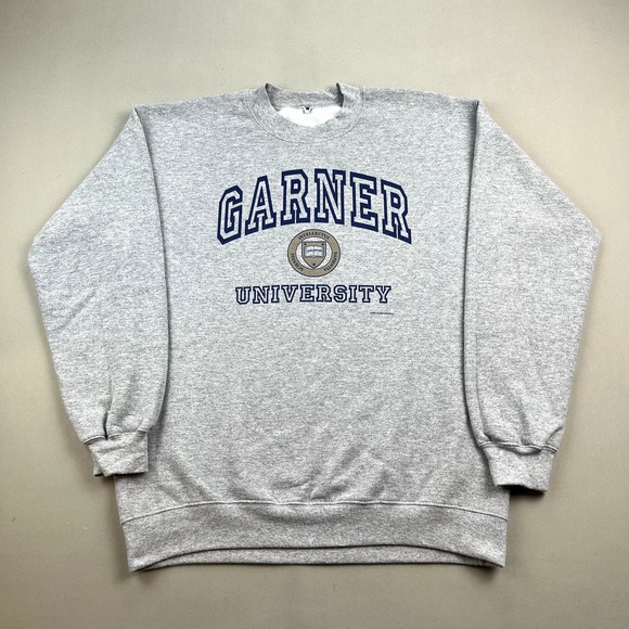 Vintage Garner University Sweatshirt Adult Large Gray College GU Alumni y2k Mens - Picture 1 of 11